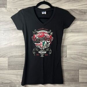 Rocky Point Sonora Mexico Womens Harley Davidson T Shirt Black Short Sleeve‎ S